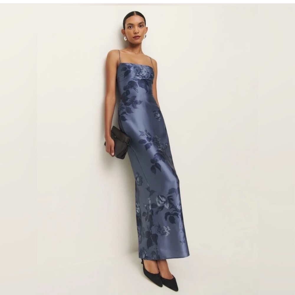 Reformation Frankie dress in blue floral